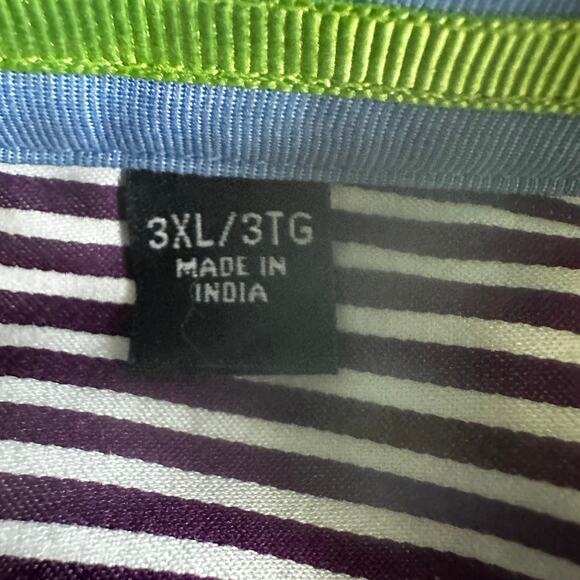 Robert Graham X Striped Button Down Flip Cuff Dress Shirt Cotton Purple Mens 3XL - Picture 10 of 16